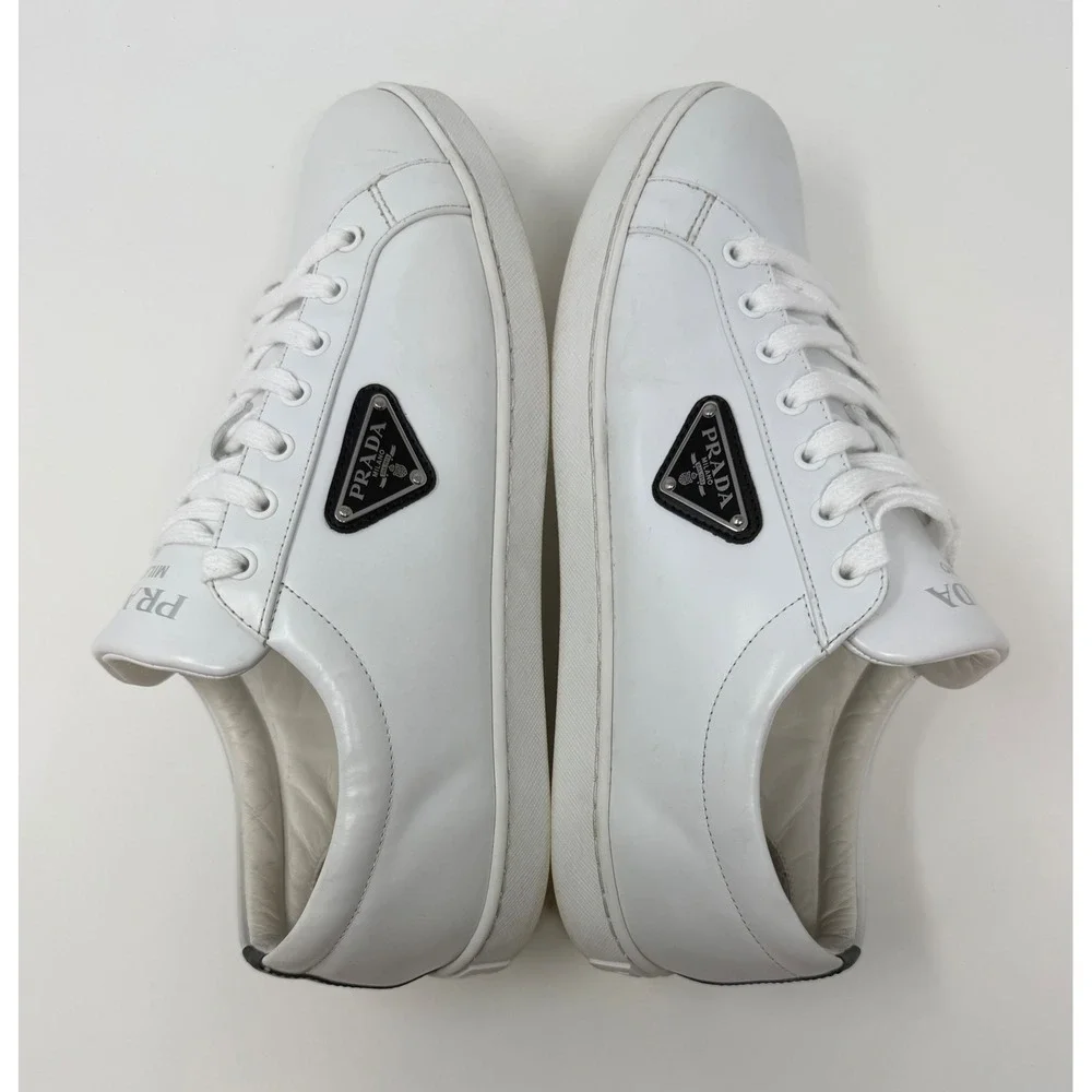 Prada Brushed Leather Sneaker White Size 9 US 8 Prada